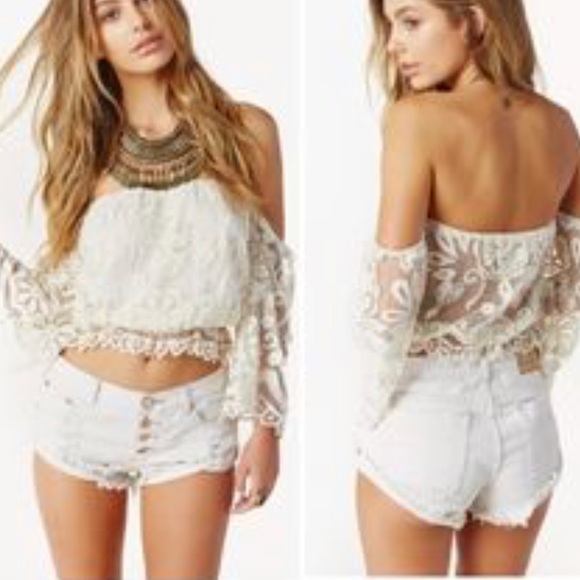 Jen’s Pirate Booty lace Off Shoulder Top - Picture 2 of 7